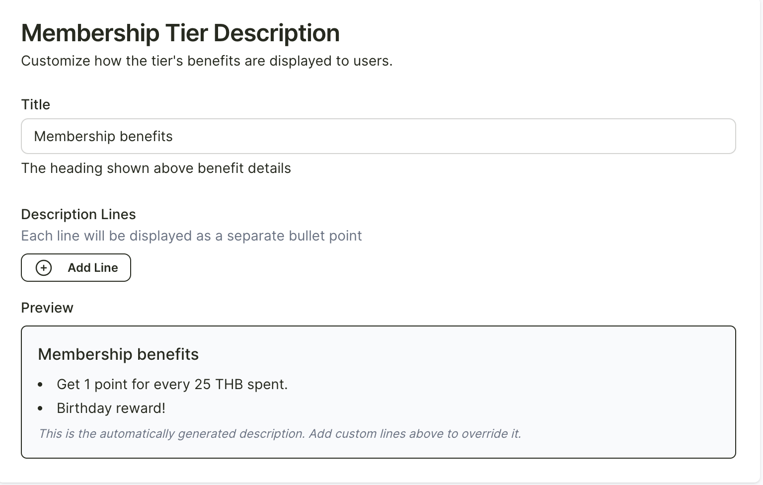 Multiple membership tiers — step 4