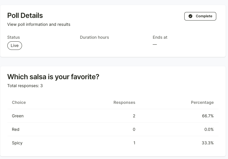 Creating polls — step 3