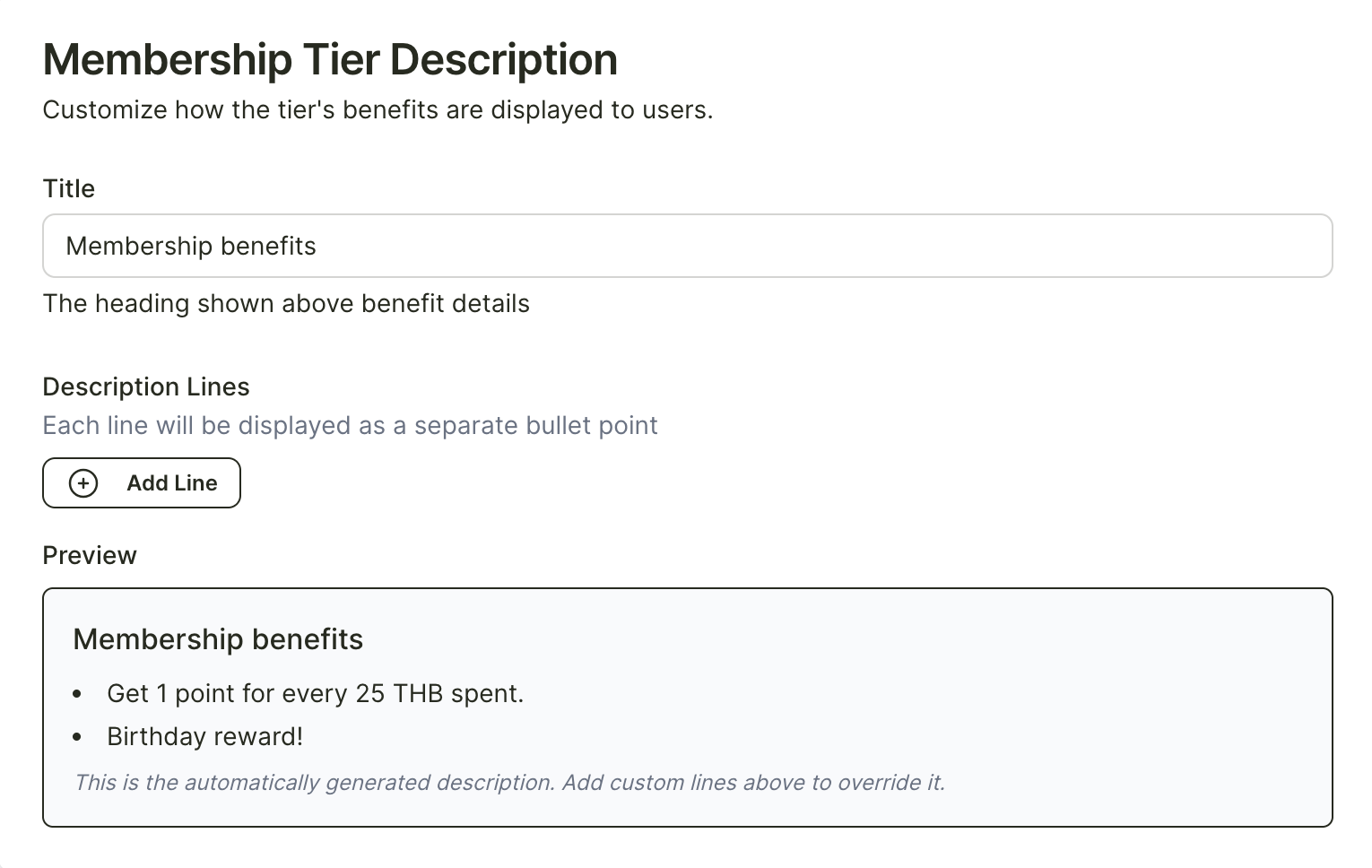 Multiple membership tiers — step 4